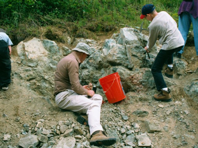 David and Jim at the Graphite Road Cut on the Geologist-led Field Collecting Trip