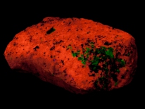 Calcite, willemite - Franklin Mineral Dump (shortwave UV)