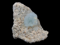 Blue fluorite on quartz, Pasta Bueno, Peru