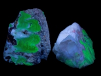 Chalcedony, aragonite - Namibia (shortwave UV)
