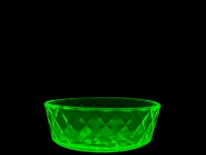 Vaseline glass dish (longwave UV)