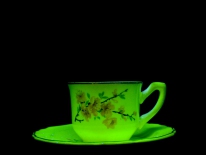 Lido WS George Canarytone cup and saucer (longwave UV)