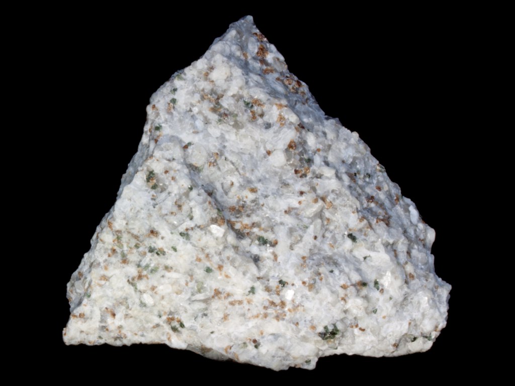 Wollastonite, calcite - 340ft level Sterling Hill Mine, Ogdensburg, New Jersey