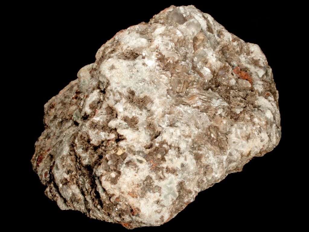 Fluorite, willemite, calcite, galena from Castle Dome Mine, La Paz County, Arizona