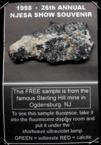 Willemite, calcite - Sterling Hill Mine, Ogdensburg, New Jersey
