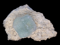 Blue fluorite on quartz crystals - Pasta Bueno, Peru