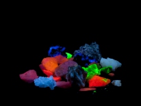 Small pieces of fluorescent minerals (longwave and shortwave UV)