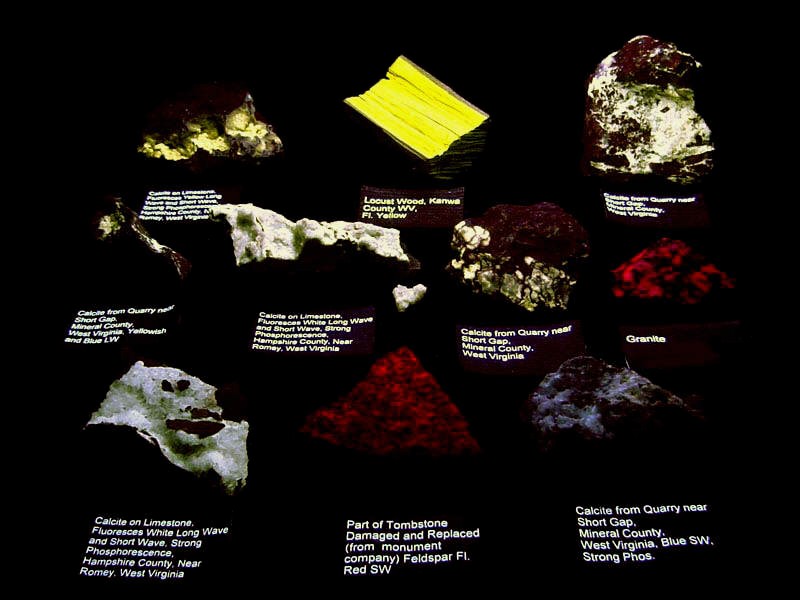 West Virginia minerals under SW UV