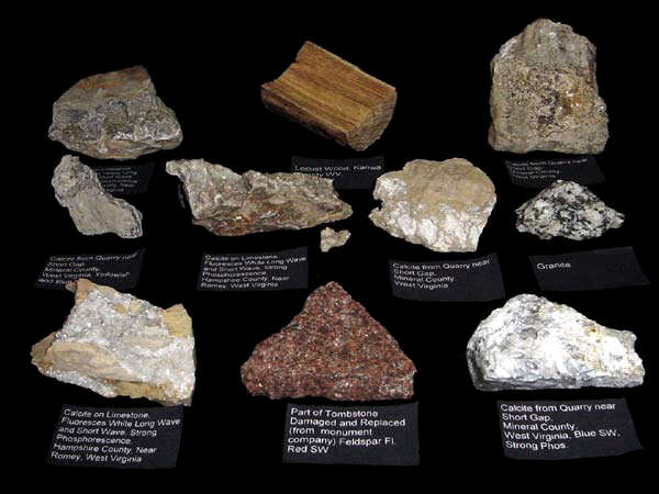 West Virginia minerals under white light