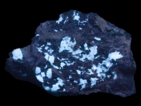 Strontianite, calcite - Meckley Quarry, Mandata, PA (shortwave UV)