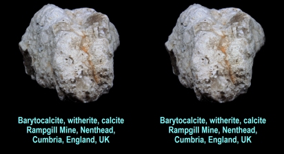 Barytocalcite, witherite, calcite, Rampgill Mine, Nenthead, Alston Moor District, North Pennines, North and Western Region (Cumberland), Cumbria, England, UK