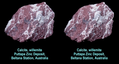 Calcite, willemite, Puttapa Zinc Deposit, Beltana Station, Australia