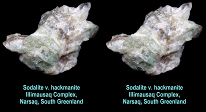 Sodalite v. hackmanite Illimausaq Complex, Narsaq, South Greenland
