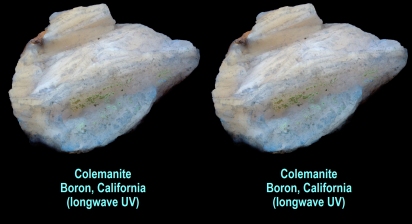 Colemanite - Boron, California (longwave UV)