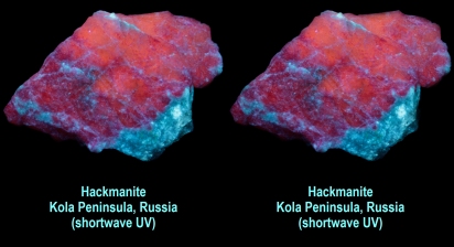 Hackmanite - Kola Peninsula, Russia (shortwave UV)