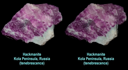 Hackmanite - Kola Peninsula, Russia (tenebrescence)