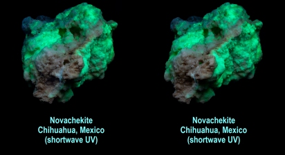 Novachekite - Chihuahua, Mexico (shortwave UV)
