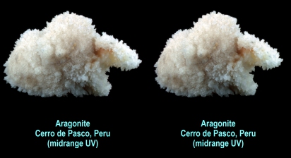 Aragonite - Cerro de Pasco, Peru (midrange UV)