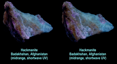 Hackmanite - Badakhshan, Afghanistan (midrange, shortwave UV)