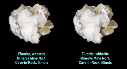 Fluorite, witherite - Minerva Mine No1, Cave-in-Rock, Illinois