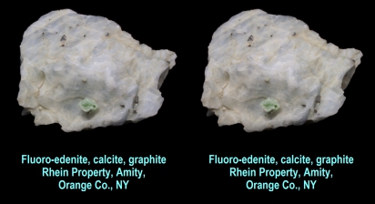 Fluoro-edenite, calcite, graphite - Rhein Property, Amity, Orange Co., NY