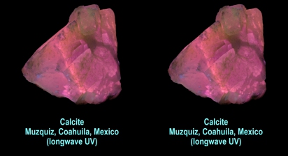 Calcite - Muzquiz, Coahuila, Mexico (longwave UV)