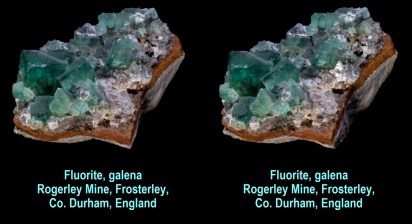 Fluorite, galena - Rogerley Mine, Frosterley, County Durham, England