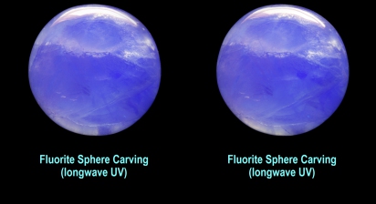 Fluorite sphere carving (longwave UV)