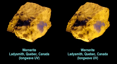 Wernerite - Ladysmith, Quebec, Canada (longwave UV)