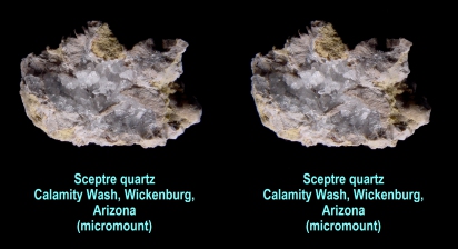 Sceptre quartz, Calamity Wash, Wickenburg, AZ, micromount
