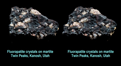 Fluorapatite crystals on martite, Twin Peaks, Kanosh, Utah