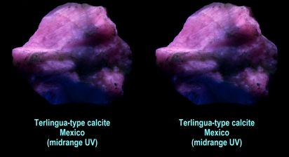 Terlingua-type calcite, Mexico (midrange UV)