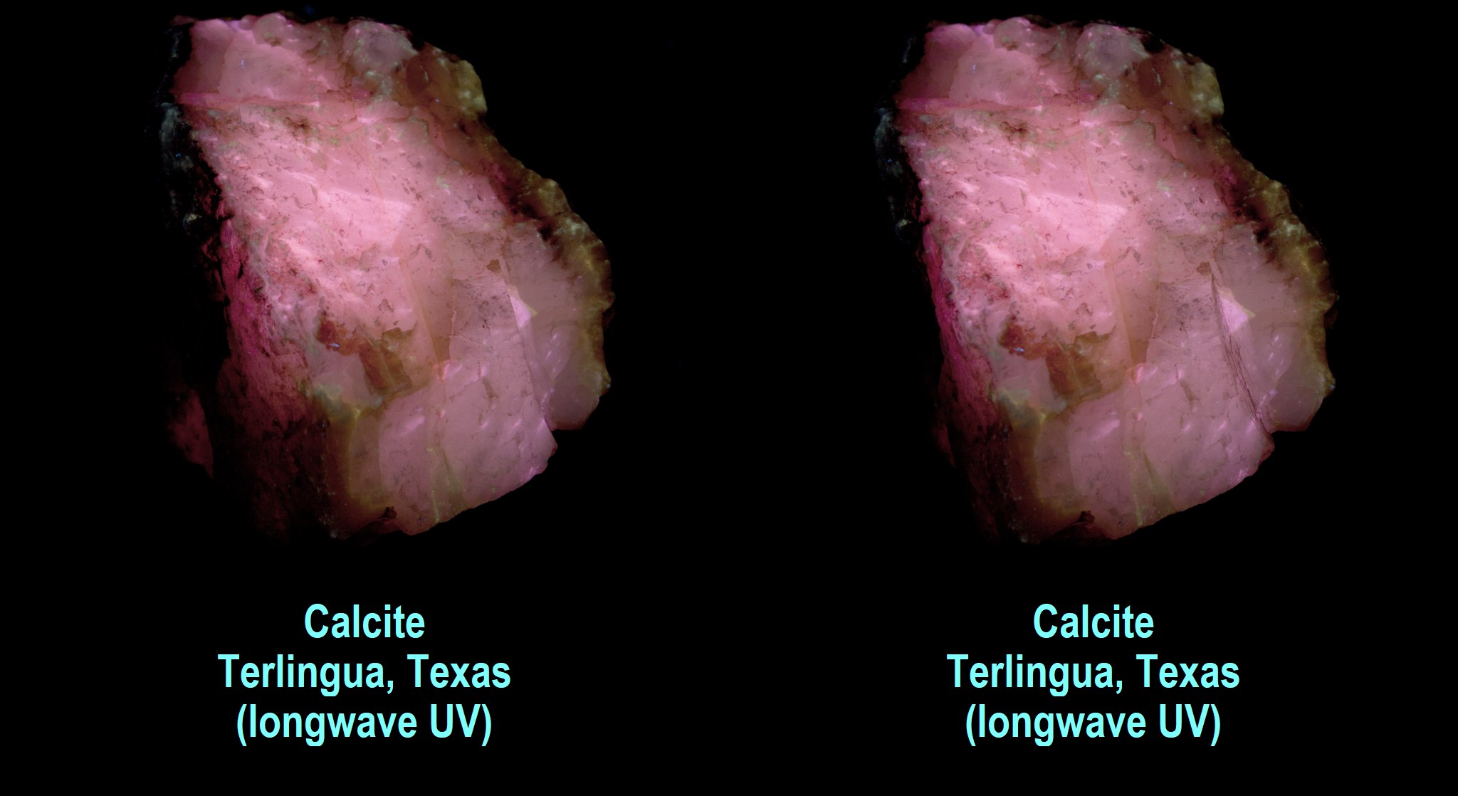 Calcite, Terlingua, Texas (longwave UV)