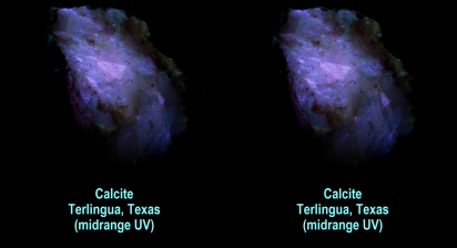 Calcite, Terlingua, Texas (midrange UV)